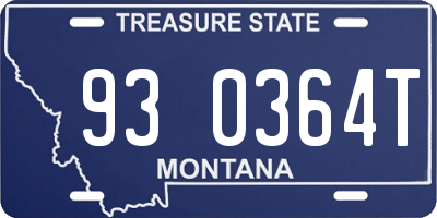 MT license plate 930364T