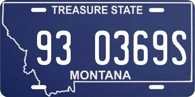 MT license plate 930369S