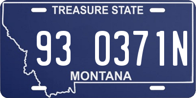 MT license plate 930371N