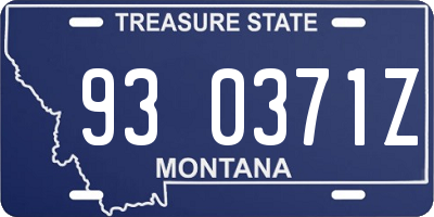 MT license plate 930371Z