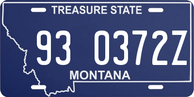 MT license plate 930372Z