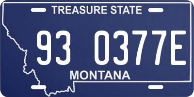 MT license plate 930377E