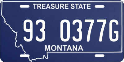 MT license plate 930377G