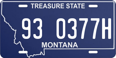 MT license plate 930377H