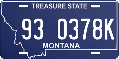 MT license plate 930378K