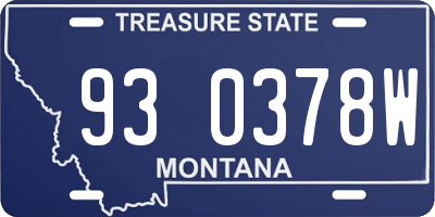 MT license plate 930378W