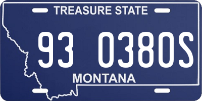 MT license plate 930380S