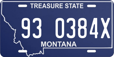 MT license plate 930384X