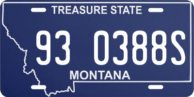 MT license plate 930388S