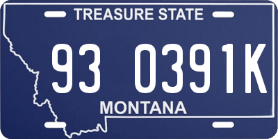 MT license plate 930391K