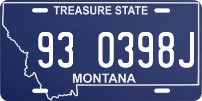 MT license plate 930398J