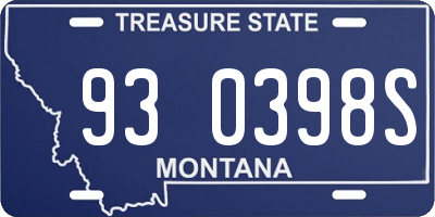 MT license plate 930398S