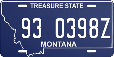 MT license plate 930398Z