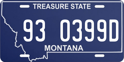 MT license plate 930399D