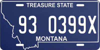 MT license plate 930399X