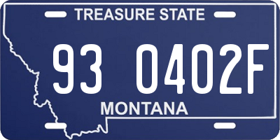 MT license plate 930402F