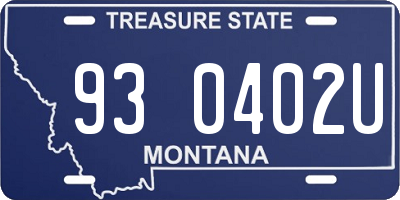MT license plate 930402U