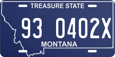 MT license plate 930402X