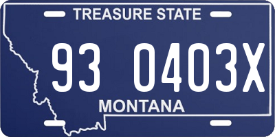 MT license plate 930403X