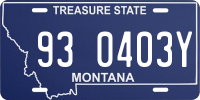 MT license plate 930403Y