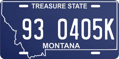 MT license plate 930405K