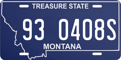 MT license plate 930408S
