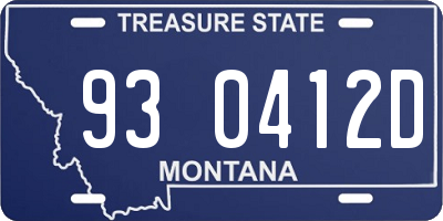 MT license plate 930412D