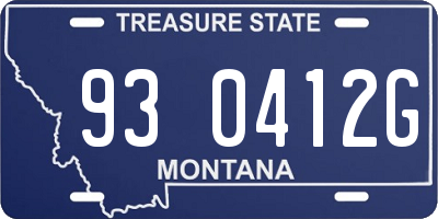 MT license plate 930412G
