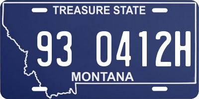 MT license plate 930412H