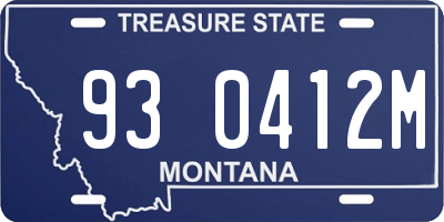 MT license plate 930412M