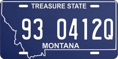 MT license plate 930412Q