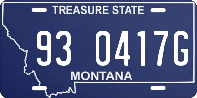 MT license plate 930417G