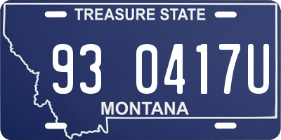 MT license plate 930417U