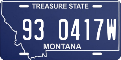 MT license plate 930417W