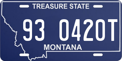 MT license plate 930420T