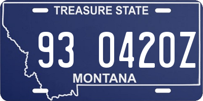 MT license plate 930420Z