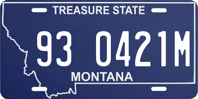 MT license plate 930421M