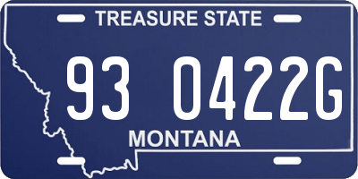 MT license plate 930422G