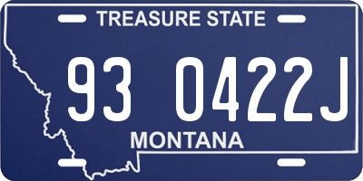 MT license plate 930422J