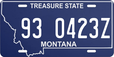 MT license plate 930423Z