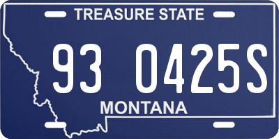 MT license plate 930425S