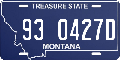 MT license plate 930427D