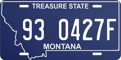 MT license plate 930427F