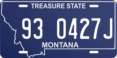 MT license plate 930427J