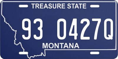 MT license plate 930427Q