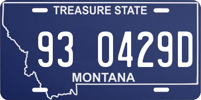 MT license plate 930429D