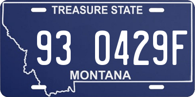 MT license plate 930429F