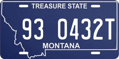 MT license plate 930432T