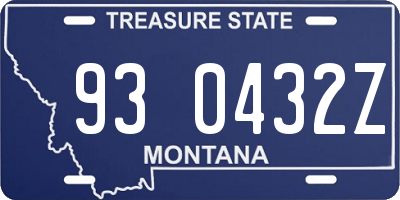 MT license plate 930432Z