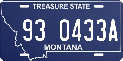 MT license plate 930433A